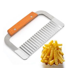 Wide Crinkle Cutter Stainless Steel Wave Cutter Cutting Tool Salad Chopping Knife Potato Carrot Fruits Vegetable Slicer Kitchen Gadget Tool ESG12204