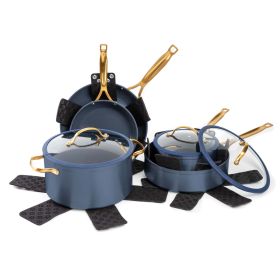 Thyme & Table Nonstick 12-Piece Cookware Set, Gold