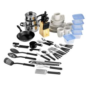 Essential Total Kitchen 83-Piece Combo Set, White