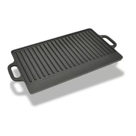 Grill Platter Cast Iron Reversible 19.7" x 9.1"