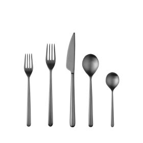 Cutlery Set 5 Piece Linea Ice Oro Nero Flatware Set
