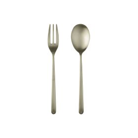 Serving Set (Fork And Spoon) Linea Ice Champagne