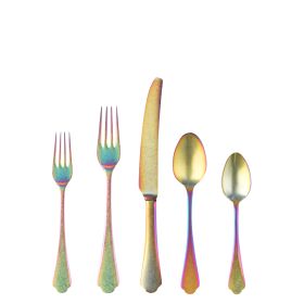 Cutlery Set 5 Piece Dolce Vita Pewter Rainbow Flatware Set