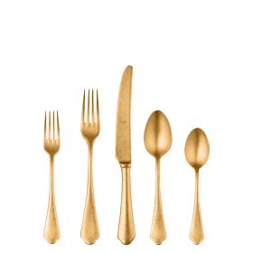 Cutlery Set 5 Piece Dolce Vita Pewter Oro Flatware Set
