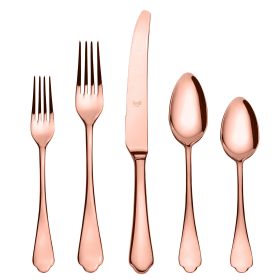 Dolce Vita 20 Piece Mirror Bronze Flatware Set