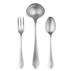 3 Pcs Serving Set (Fork Spoon And Ladle) Dolce Vita Pewter