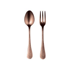 Serving Set (Fork And Spoon) Epoque Pewter Bronzo