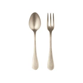 Serving Set (Fork And Spoon) Epoque Pewter Champagne