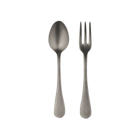 Serving Set (Fork And Spoon) Epoque Pewter Oro Nero