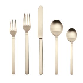 5 Piece Place Setting Stile Ice Champagne Flatware Set