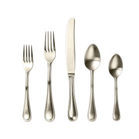 5 Piece Place Setting Perla Ice Champagne Flatware Set