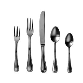 5 Piece Place Setting Perla Ice Oro Nero Flatware Set