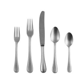 5 Piece Place Setting Perla Pewter Flatware Set