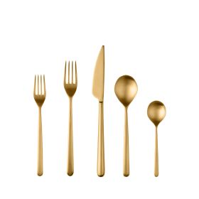 Cutlery Set 5 Piece Linea "Ice Oro" Flatware Set