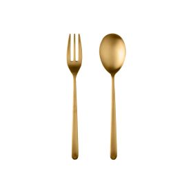 Serving Set (Fork And Spoon) Linea Ice Oro
