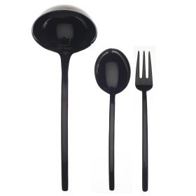 3 Pcs Serving Set (Fork Spoon And Ladle) Due Oro Nero