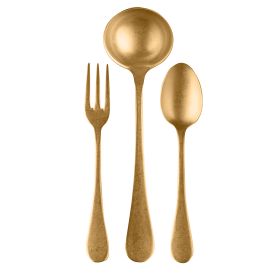 3 Pcs Serving Set (Fork Spoon And Ladle) Vintage Oro