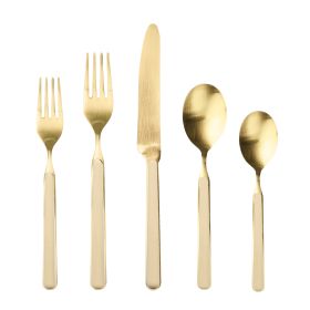 5 Piece Place Setting Fantasia Ice Oro Sesame Flatware Set