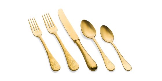 20 Pcs Set Epoque Pewter Oro Flatware Set