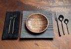 Cutlery Set 5 Piece Linea Ice Oro Nero Flatware Set