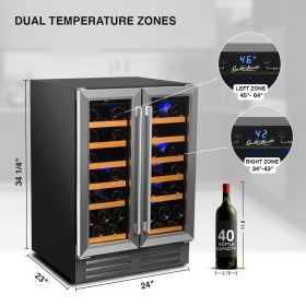 40 Bottle Dual Zone Under Counter Wine Cooler