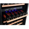 166 Bottle Dual Zone Black Glass Wine Refrigerator