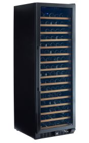 166 Bottle Black Stainless Wine Refrigerator