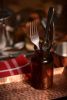 5 Piece Place Setting Vintage Oro Nero Flatware Set