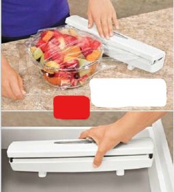 Plastic Wrap Cutter - Pull, Press and Cut - Cling Wrap Dispenser Foil - Wax Paper Kitchen Accessories