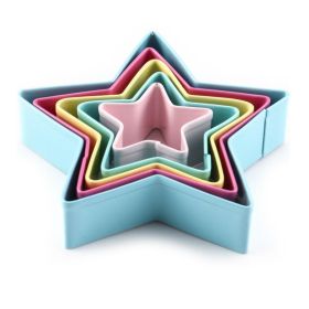 Set of 5 3D Star Shape Biscuit Cutter Cookie Mold Cake Fondant Icing Pastry Cutter Stainless Steel DIY Kitchen Baking Gadget Tools
