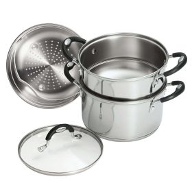 Tramontina Stainless Steel 3 Quart Steamer & Double-Boiler, 4 Piece - Tramontina
