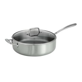 Tri-Ply Clad 6 Qt Covered Stainless Steel Deep SautÃ© Pan - Tramontina