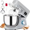 Smart Household 660W Stand Mixer 6-Speed Tilt-Head Dough Mixer W/ 3 Attachments - Grey - 7.4 Qt / 7 L