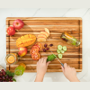 Teak Cutting Board Reversible Chopping Serving Board Multipurpose Food Safe Thick Board, Extra Large Size 24x18x1.5 inches PACK OF 1 PIECES