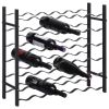 Wine Rack for 36 Bottles Black Iron