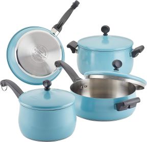 Set of 10 120 Limited Edition Stainless Steel Cookware Set - blue - Stainless steel