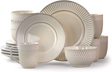 16-Piece Contemporary White Porcelain Dinnerware Set (Serves 4)