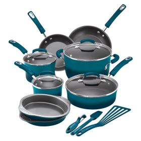 15-Piece Classic Brights Nonstick Pots and Pans/Cookware Set, Red Gradient