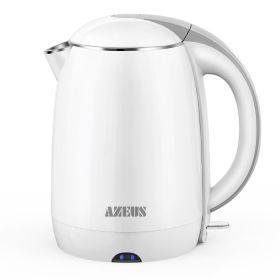 AZEUS 1500W Electric Kettle, BPA Free Double Wall Water Kettle with 304 Stainless Steel, 1.8L Large Capacity