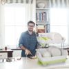 2-Tier Dish Drying Rack Cutlery Drainer Holder Kitchen Organizer Storage Shelf - Green & White