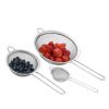 Set of 3 Stainless Steel Fine Mesh Strainers Multi-Purpose Food Strainer and Colander Sieve for Baking and Cooking Preparation