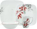 16-Piece Asian Style Kyoto Leaf Porcelain Dinnerware Set (Serves 4
