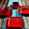 Square Cutlery Set of 16 - Red