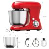 Stand Kitchen Food Mixer 5.3 Qt 6 Speed With Dough Hook Beater - Red - Stand Mixer