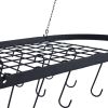 Pot and Pan Rack for Ceiling with Hooks Decorative Wall Mounted Storage Rack