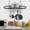 Pot and Pan Rack for Ceiling with Hooks Decorative Wall Mounted Storage Rack