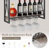 Industrial Wall-Mounted Wine Rack with Holder