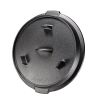 Pre-seasoned Cast Iron Dutch Oven with Flanged Iron Lid for Campfire or Fireplace Cooking; Flat Bottom 8-qt