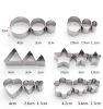 24 Pieces Biscuit Cutters Stainless Steel Cookie Cutters Fondant Geometric Shape Cutters for Baking