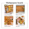 Teak Cutting Board Reversible Chopping Serving Board Multipurpose Food Safe Thick Board, Medium Size 20x15x1.25 inches